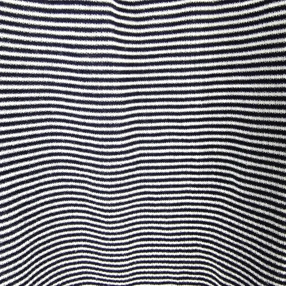 Pleione M Black White Striped Ruffle High Neck Tie Keyhole Back Tank Top. Size M - Picture 5 of 8